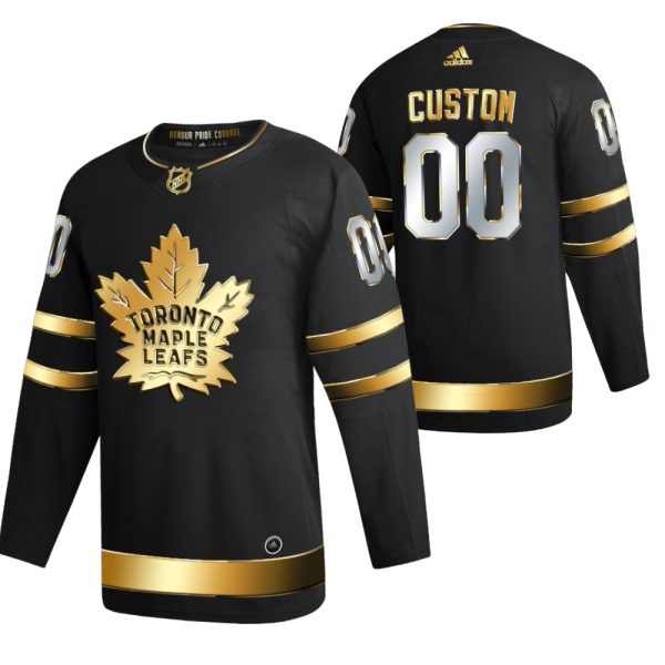 Toronto Maple Leafs Trikot Benutzerdefinierte Schwarz 2021 Golden Edition Limited Authentic